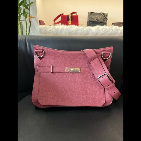 Hermes Jypisiere吉普賽34石榴紅銀扣