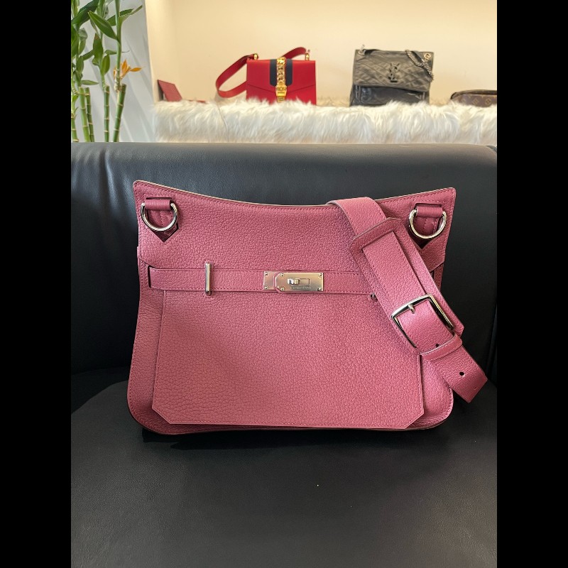 Hermes Jypisiere吉普賽34石榴紅銀扣-0