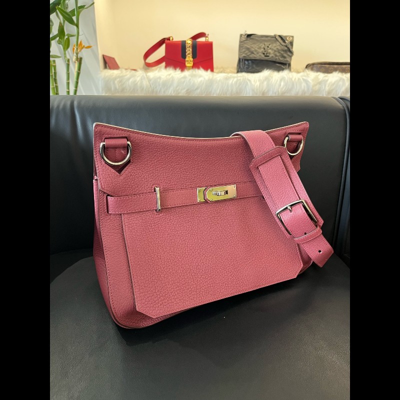 Hermes Jypisiere吉普賽34石榴紅銀扣-1