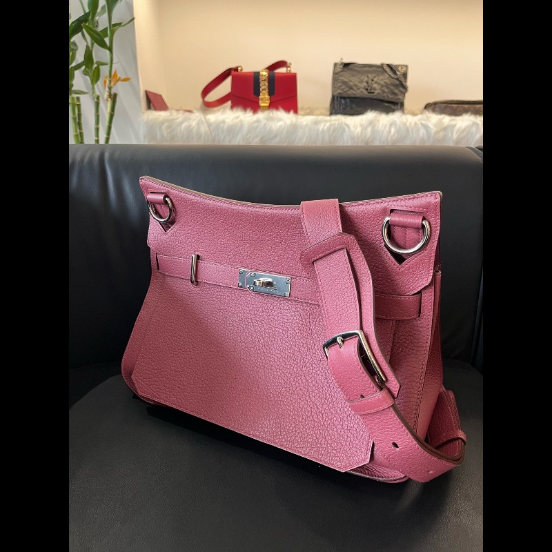 Hermes Jypisiere吉普賽34石榴紅銀扣-2