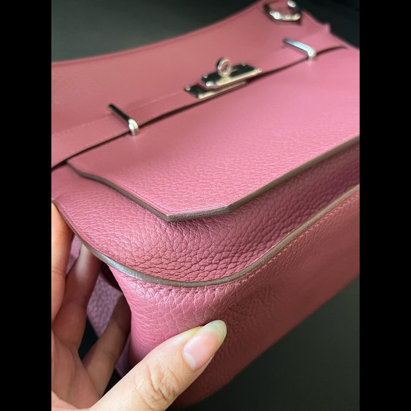 Hermes Jypisiere吉普賽34石榴紅銀扣-7