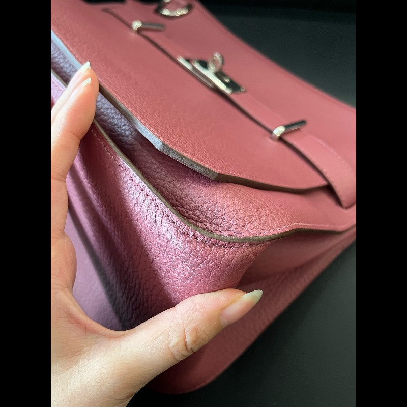 Hermes Jypisiere吉普賽34石榴紅銀扣-8