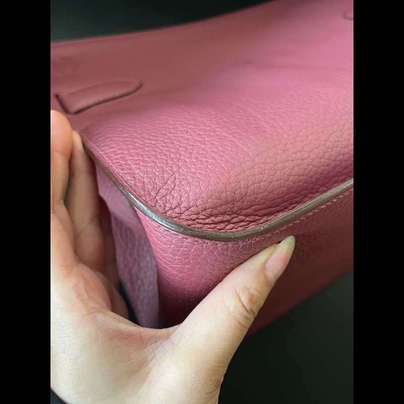 Hermes Jypisiere吉普賽34石榴紅銀扣-9