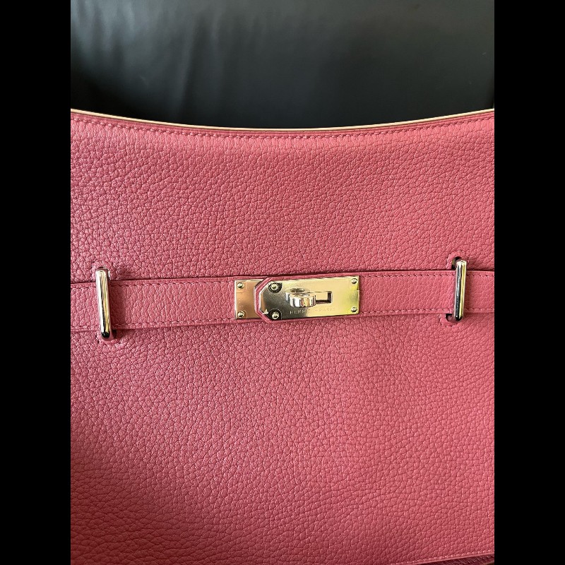 Hermes Jypisiere吉普賽34石榴紅銀扣-11