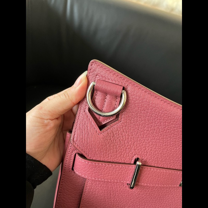 Hermes Jypisiere吉普賽34石榴紅銀扣-12
