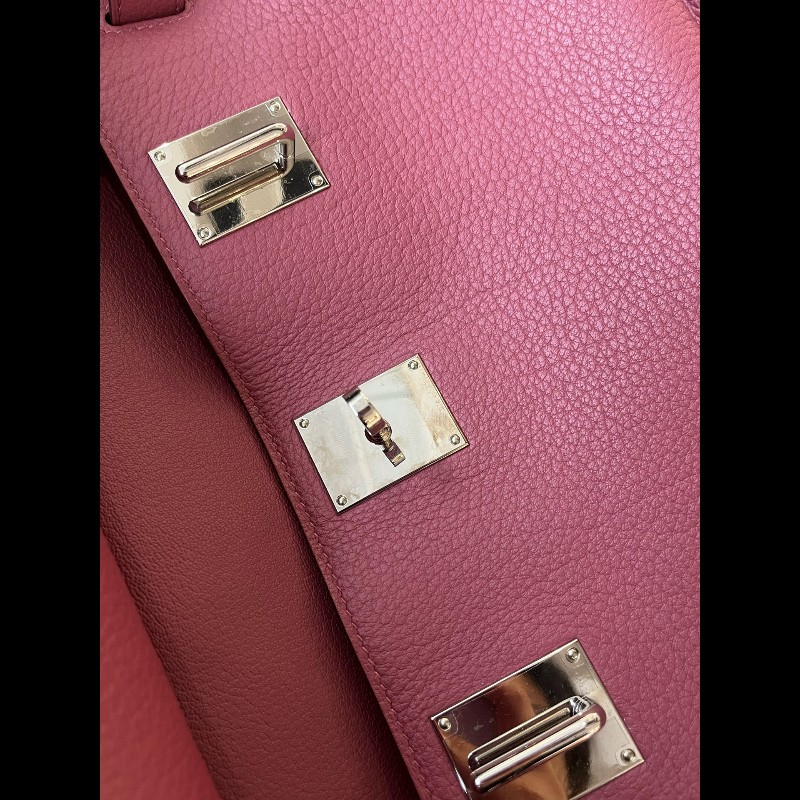 Hermes Jypisiere吉普賽34石榴紅銀扣-14