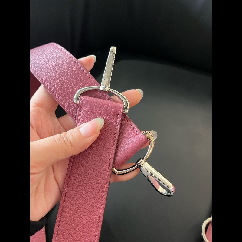 Hermes Jypisiere吉普賽34石榴紅銀扣-15