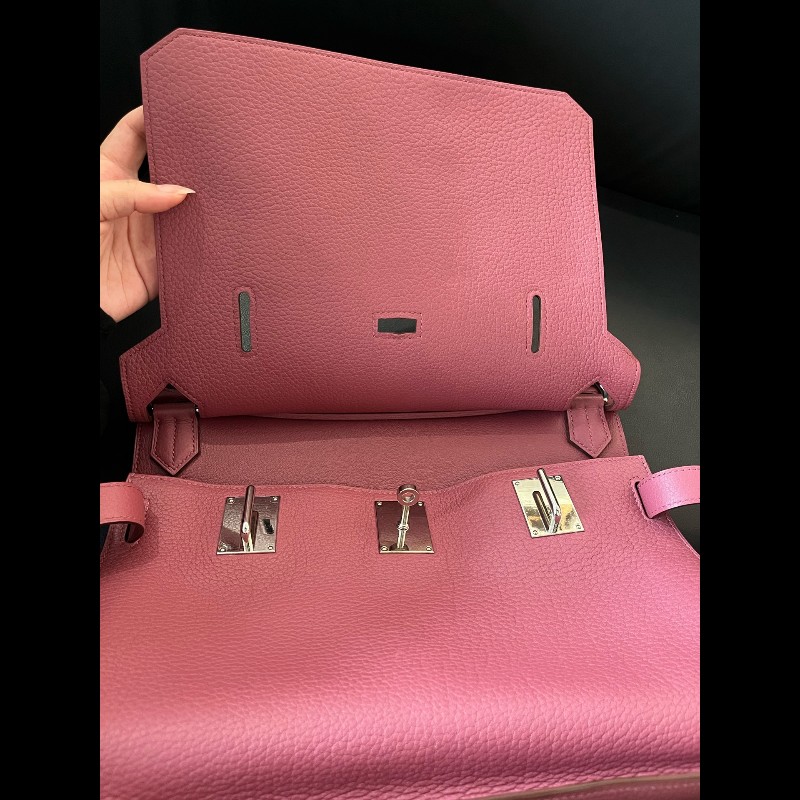Hermes Jypisiere吉普賽34石榴紅銀扣-19