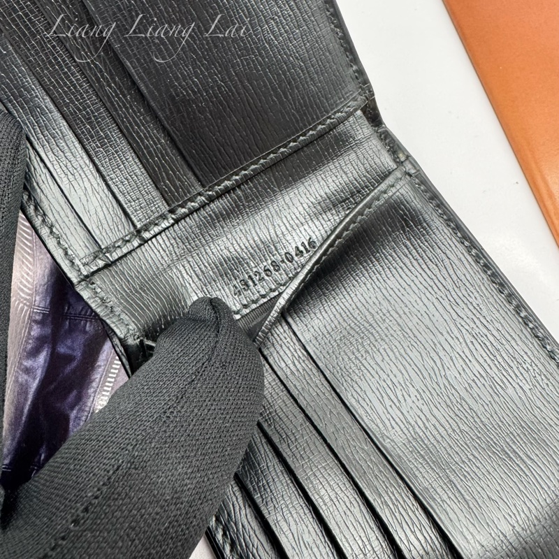 GUCCI 古馳 珊瑚蛇印花黑色對開短夾-3