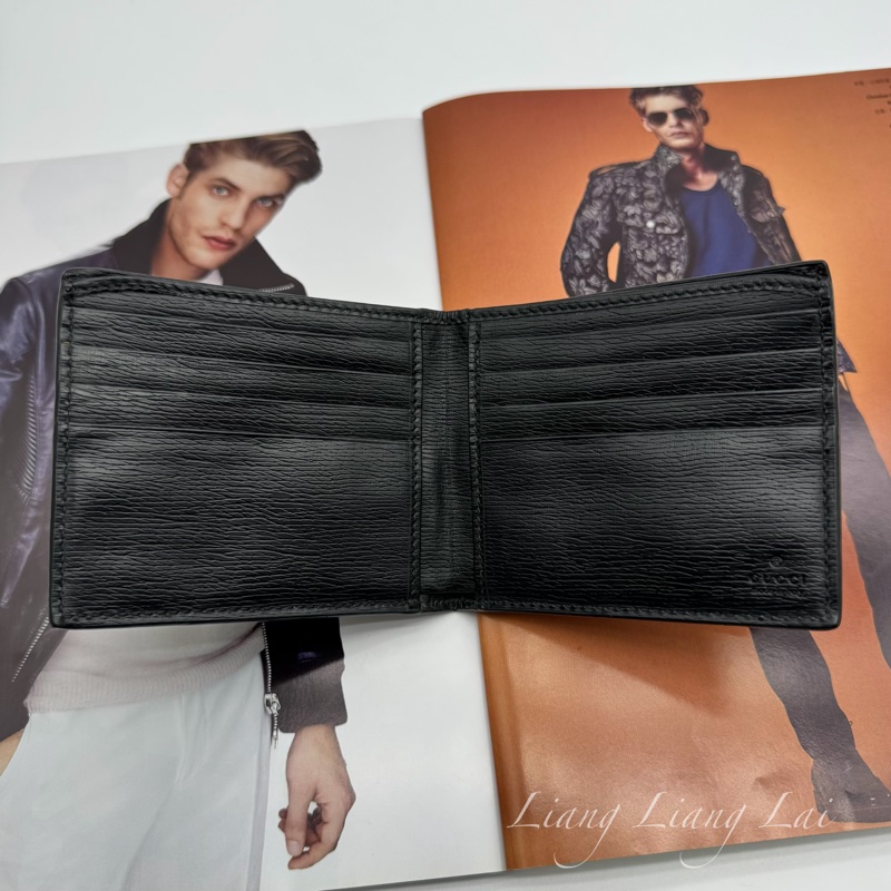 GUCCI 古馳 珊瑚蛇印花黑色對開短夾-5