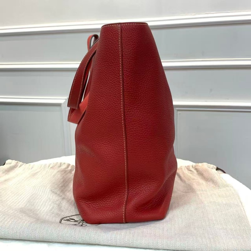 Hermes/愛馬仕Doublesens36 雙面包 拼色雙面橙紅色托特包-1