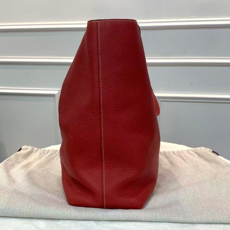 Hermes/愛馬仕Doublesens36 雙面包 拼色雙面橙紅色托特包-2