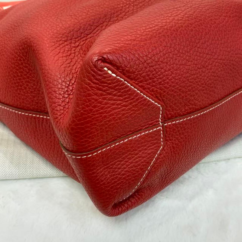 Hermes/愛馬仕Doublesens36 雙面包 拼色雙面橙紅色托特包-4