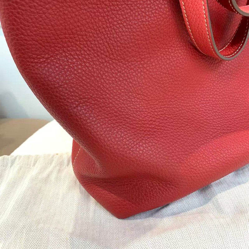Hermes/愛馬仕Doublesens36 雙面包 拼色雙面橙紅色托特包-5