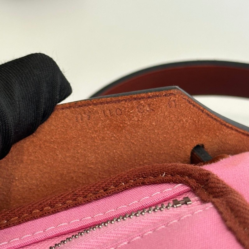 Hermes herbag31 櫻花粉銀扣 帆布拼皮-7