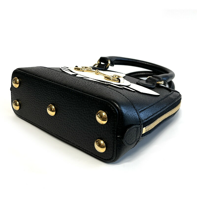 GUCCI 阿迪達斯 Horsebit 1955 手提單肩包 黑色 677212-8