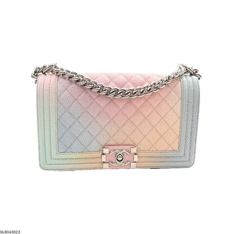 CHANEL leboy 炫彩荔枝牛皮中號25cm 菱格紋