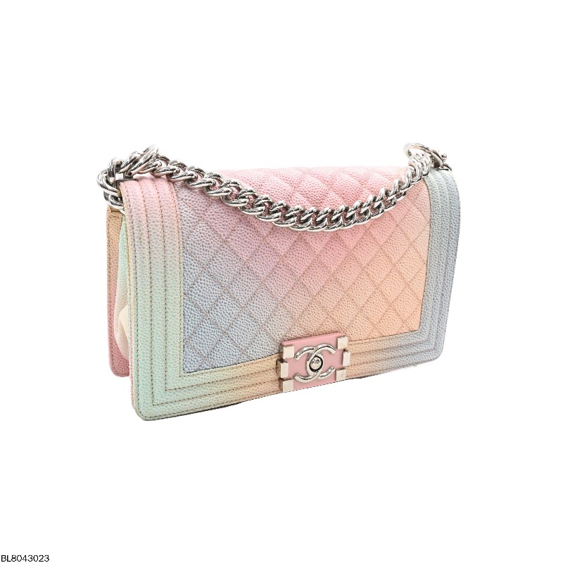 CHANEL leboy 炫彩荔枝牛皮中號25cm 菱格紋-2