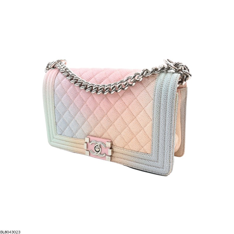 CHANEL leboy 炫彩荔枝牛皮中號25cm 菱格紋-3