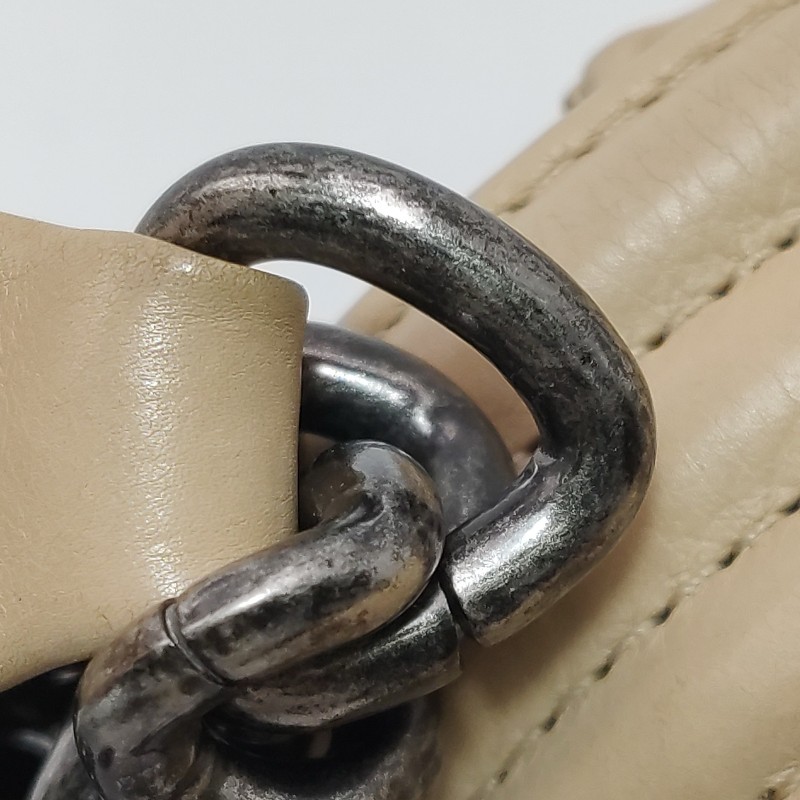 Chanel 小號Leboy菱格紋奶茶色 20cm-12