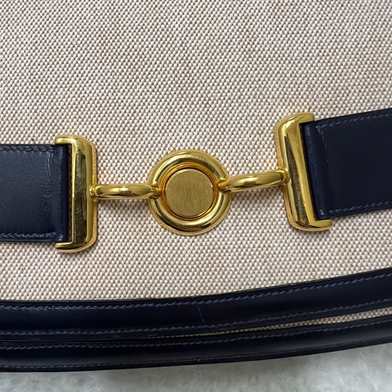 HERMES 愛馬仕帆布馬鞍包 稀品 中古 Vintage-2