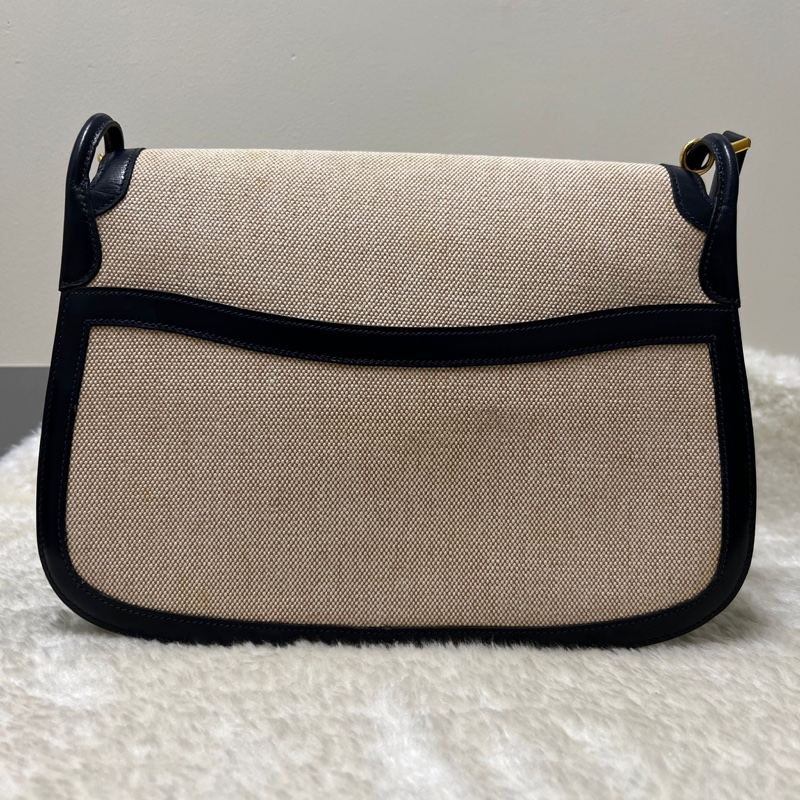 HERMES 愛馬仕帆布馬鞍包 稀品 中古 Vintage-3