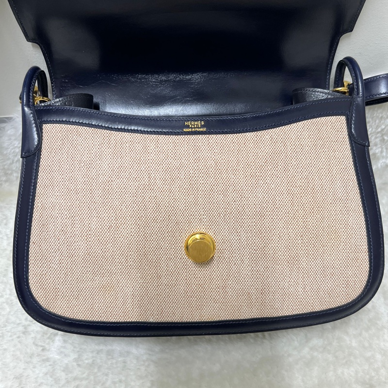 HERMES 愛馬仕帆布馬鞍包 稀品 中古 Vintage-4