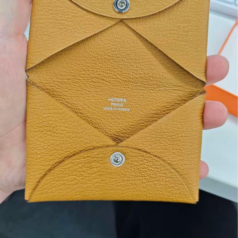 Hermès Calvi 卡片夾｜金棕 保證正品 9成新-3
