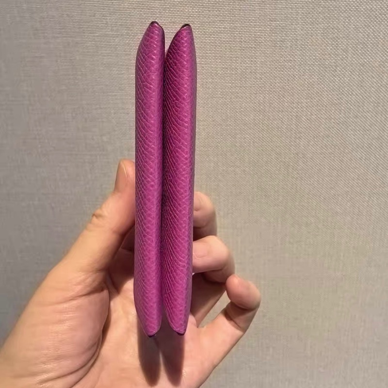 Hermès Calvi 卡片夾｜L3 玫瑰紫保證正品 9成新-2