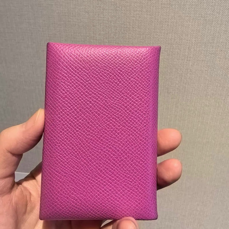 Hermès Calvi 卡片夾｜L3 玫瑰紫保證正品 9成新-8
