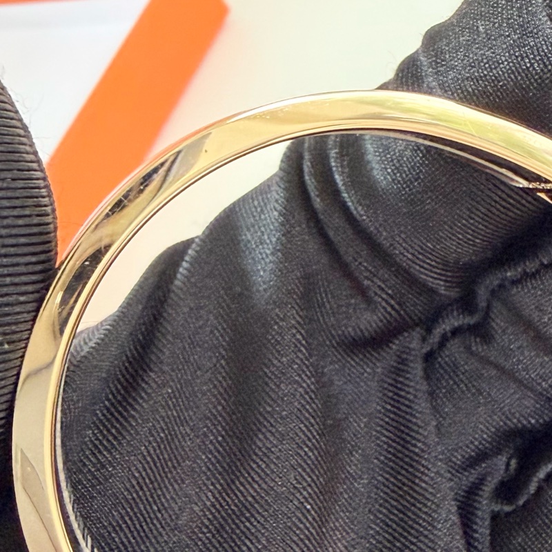 「99新 膠膜未撕」Hermes Clic H手環 奶茶色x玫瑰金-15