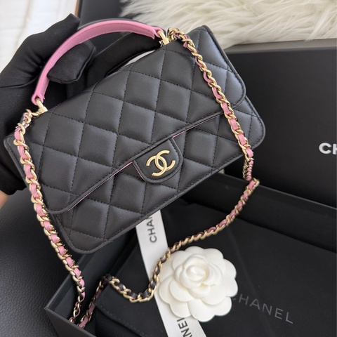 Chanel mini cf 提把woc 粉黑色💕🖤 Blackpink配色