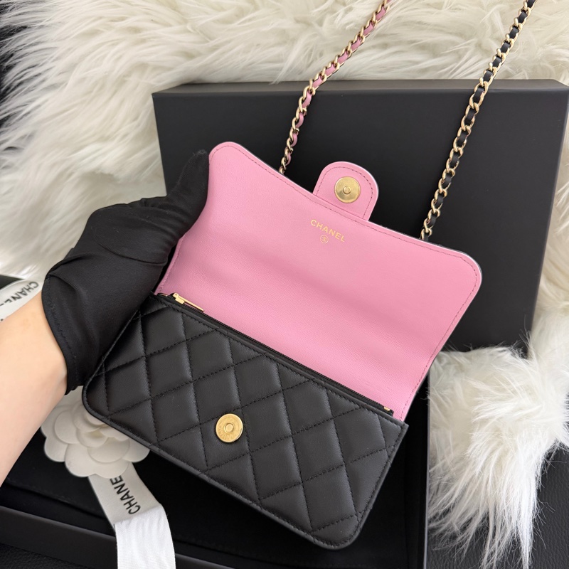 Chanel mini cf 提把woc 粉黑色💕🖤 Blackpink配色-2