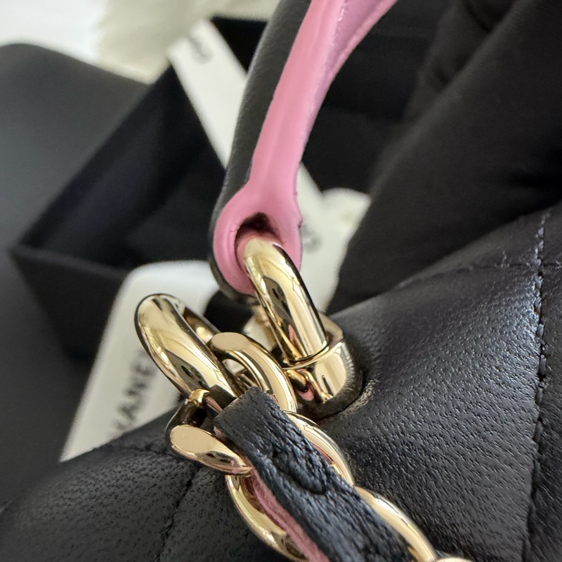 Chanel mini cf 提把woc 粉黑色💕🖤 Blackpink配色-16