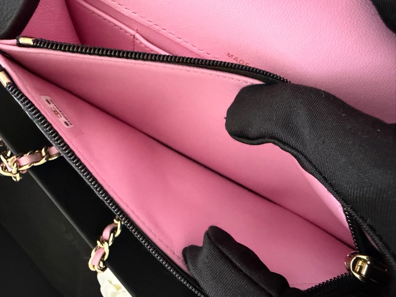 Chanel mini cf 提把woc 粉黑色💕🖤 Blackpink配色-25