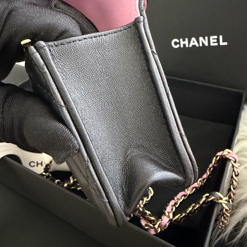 Chanel mini cf 提把woc 粉黑色💕🖤 Blackpink配色-28
