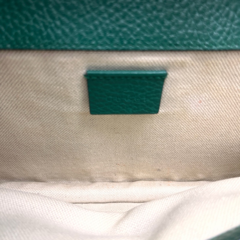 GUCCI 97新 祖母綠中號鑽扣酒神鏈條包 尺寸28*17 SV18493-8