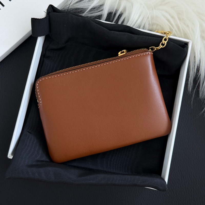 Celine triomphe 凱旋門 棕色零錢包-1