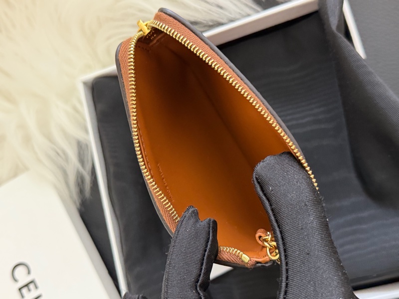 Celine triomphe 凱旋門 棕色零錢包-4