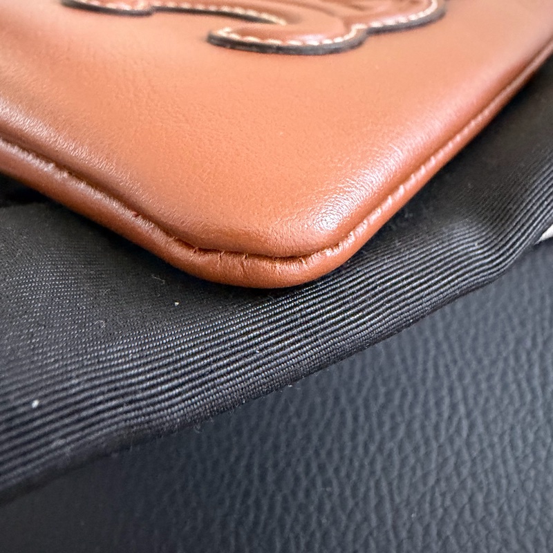 Celine triomphe 凱旋門 棕色零錢包-5