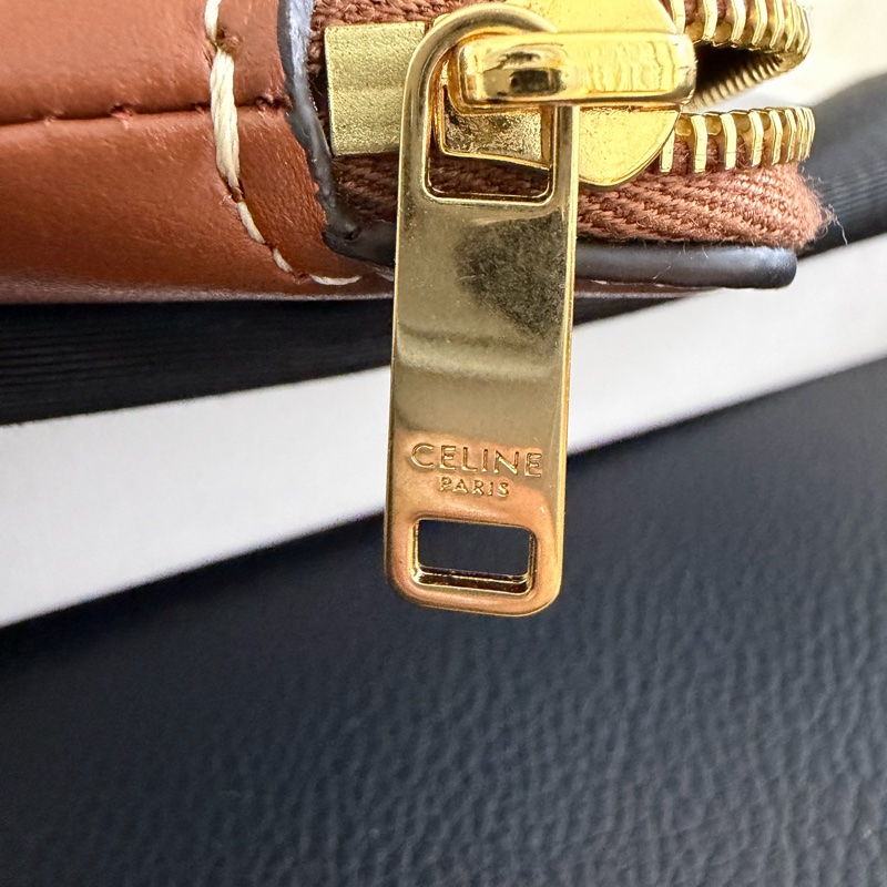 Celine triomphe 凱旋門 棕色零錢包-7