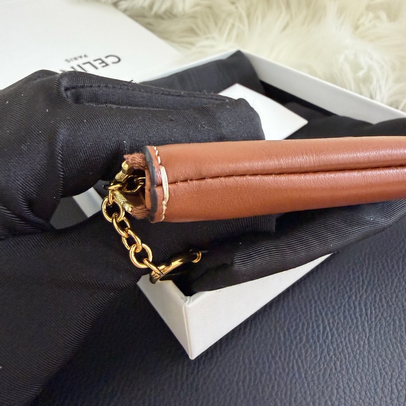 Celine triomphe 凱旋門 棕色零錢包-8