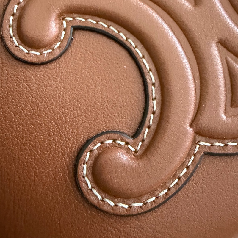 Celine triomphe 凱旋門 棕色零錢包-11