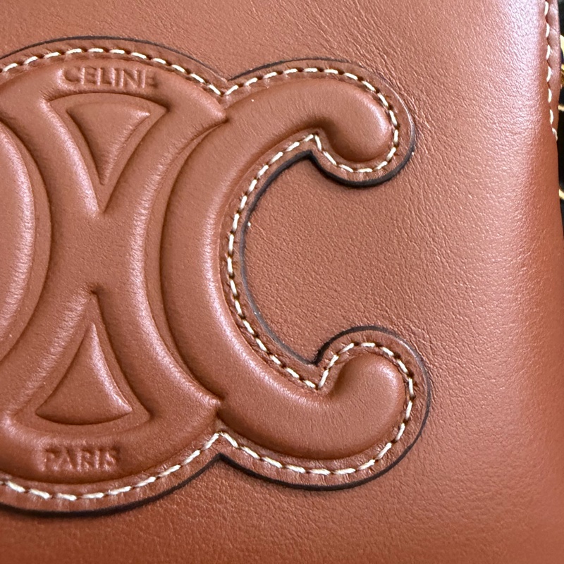 Celine triomphe 凱旋門 棕色零錢包-12