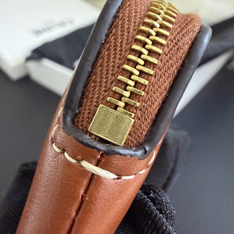 Celine triomphe 凱旋門 棕色零錢包-13