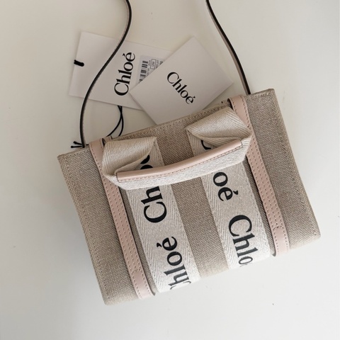 「有背帶 新款」Chloe woody 迷你 粉色