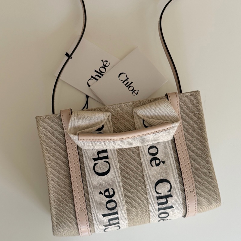 「有背帶 新款」Chloe woody 迷你 粉色-1