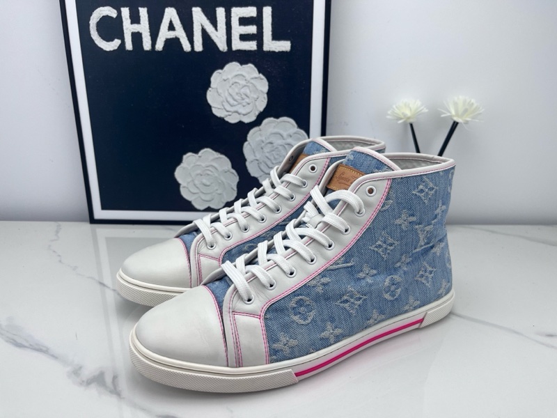 Louis vuitton路易威登 lv牛仔藍帆布鞋 38碼-0