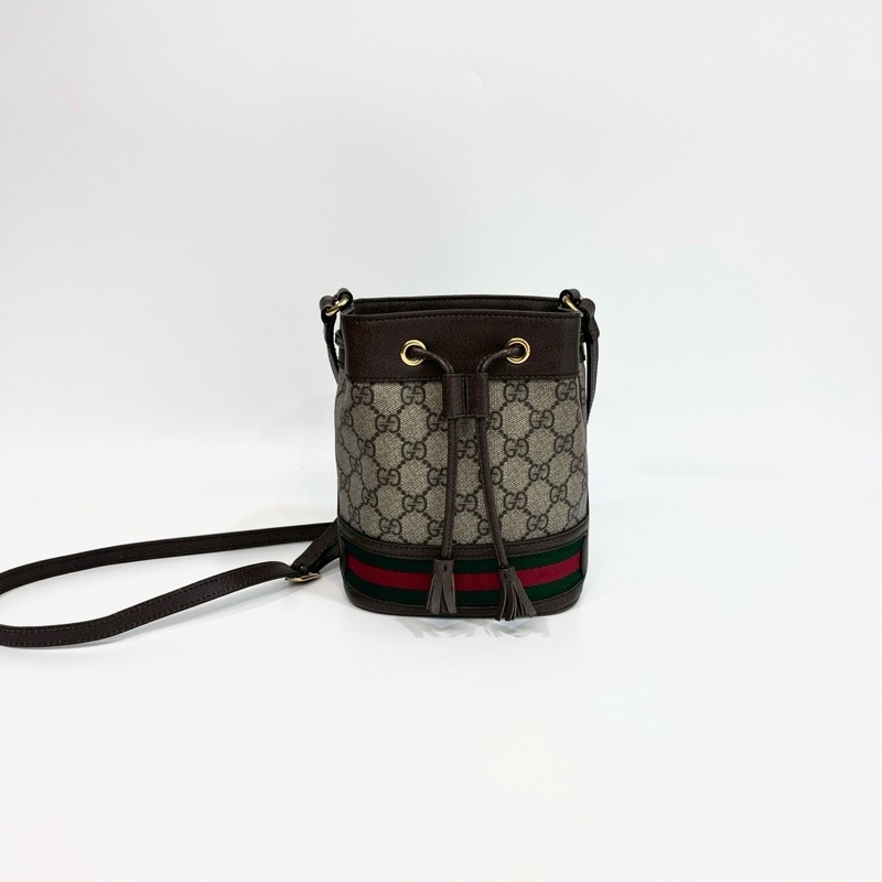 🤎古馳小水桶GUCCI原花Ophidia抽繩迷你小水桶550620-2