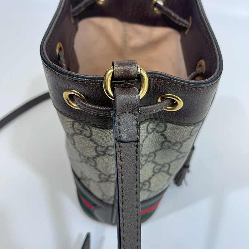 🤎古馳小水桶GUCCI原花Ophidia抽繩迷你小水桶550620-22